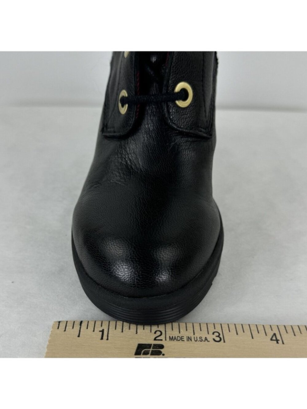 Guess Finlay Black Side Zip High Heel Leather Boots Womens Sz 8.5M Buckle Strap - Picture 14 of 16